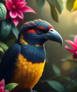 Realistic Jungle Bird Portrait Paint By Numbers
