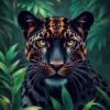 Realistic Jungle Black Leopard Paint By Numbers