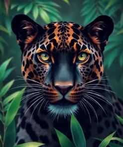 Realistic Jungle Black Leopard Paint By Numbers