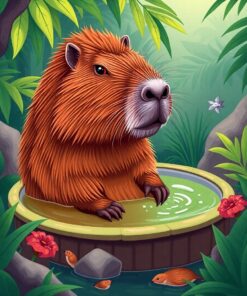 Capybara Bath Paint Numbers
