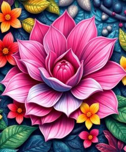 Realistic Jungle Carving Bloom Paint By Numbers