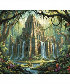 Realistic Jungle Cathedral Patina Paint By Numbers