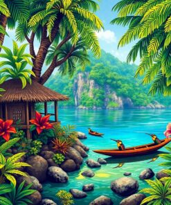 Realistic Jungle Coast Hideaway Paint By Numbers