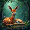 Realistic Jungle Fawn Resting paint by numbers