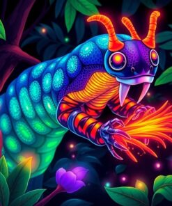 Realistic Jungle Glowworm Harvester Paint By Numbers