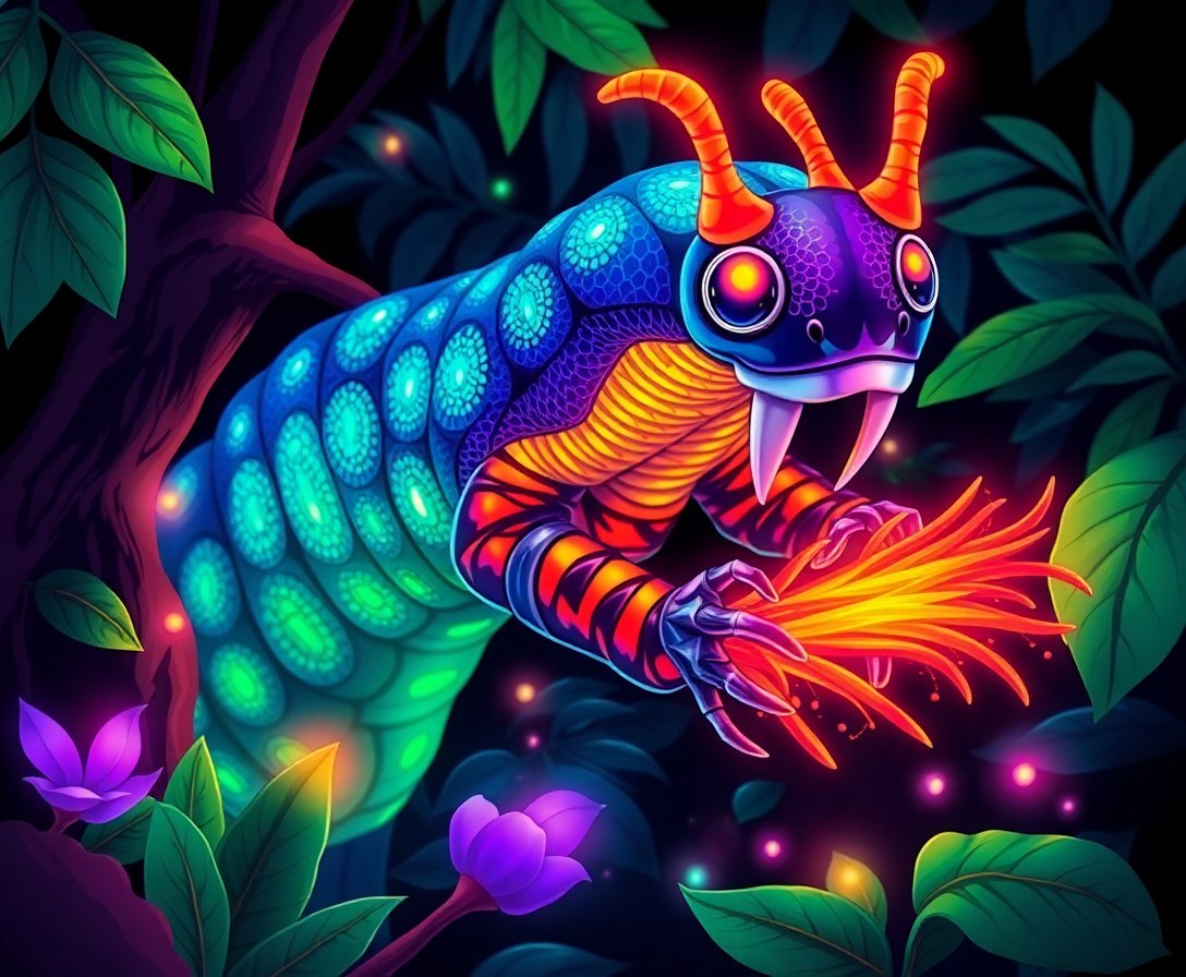 realistic-jungle-glowworm-harvester-paint-by-numbers-kit