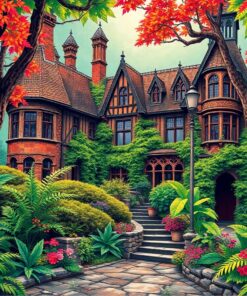 Realistic Jungle Gothic Estate Paint By Numbers