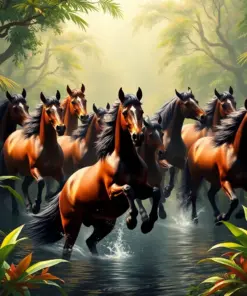 Realistic Jungle Herd Plunge Paint By Numbers
