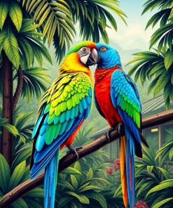 Semaphore Macaws Paint Numbers