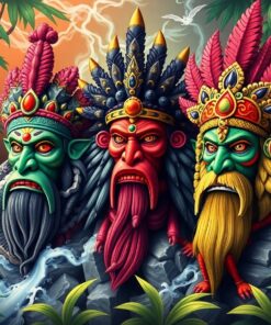 Realistic Jungle Storm Idols Paint By Numbers