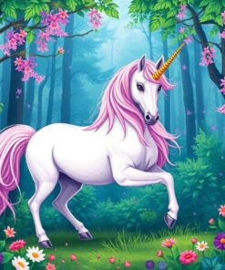 Unicorn Forest Paint Numbers