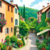 Realistic Lush European Terrace Paint By Numbers