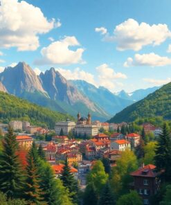 Realistic Lush Mountain City Paint By Numbers