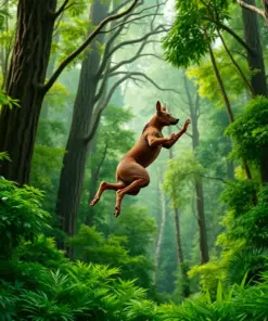 Realistic Mahogany Forest Leap Paint by Numbers