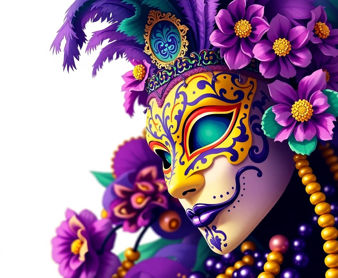 Realistic Mardi Gras Masquerade Paint By Numbers Kit completed