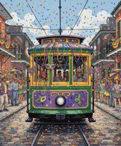 Realistic Mardi Gras Streetcar Paint By Numbers