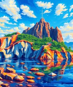 Realistic Melting Island Mural Paint By Numbers