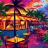Realistic Miami Sunset Eatery Paint By Numbers