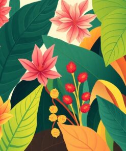 Botanical Angles Paint Numbers