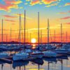 Marina Sunset Paint Numbers