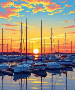 Marina Sunset Paint Numbers
