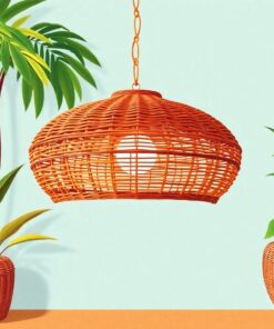 Realistic Midcentury Wicker Shade Paint By Numbers