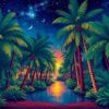 Realistic Midnight Palm Grove Paint By Numbers