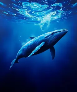 Realistic Midnight Whale Dive Paint By Numbers