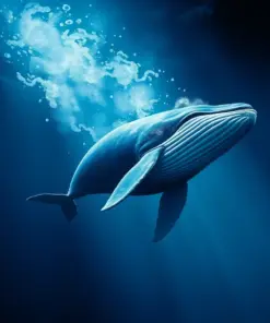Realistic Midnight Whale Dive Paint By Numbers