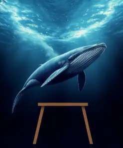 Realistic Midnight Whale Dive paint by numbers