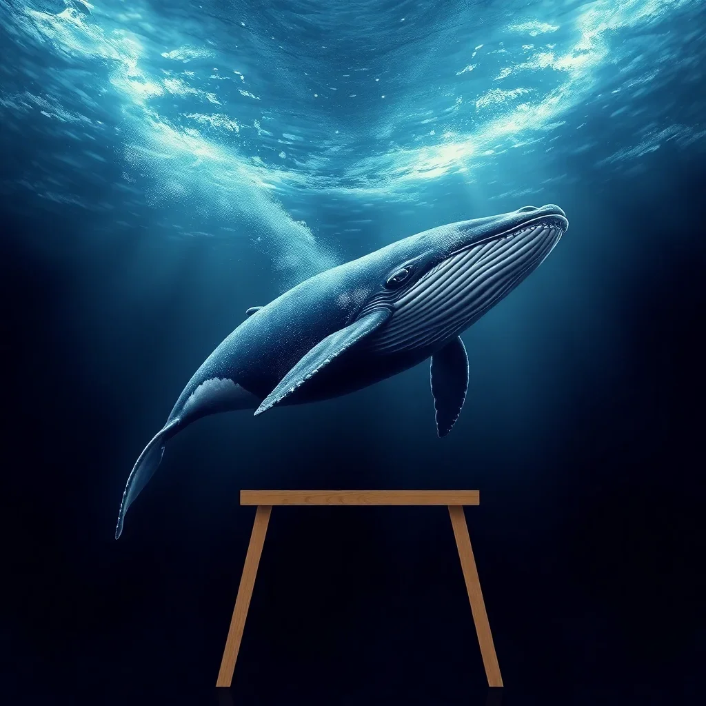 completed artwork display Realistic Midnight Whale Dive paint by numbers