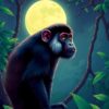 Moonlit Primate Paint Numbers