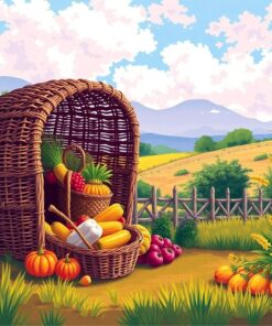 Realistic Morning Wicker Harvest Paint By Numbers