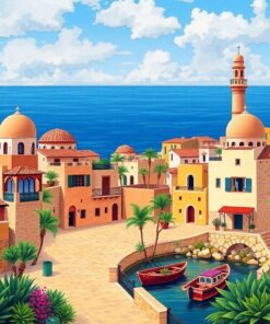 Realistic Moroccan Coastal Mystery Paint By Numbers