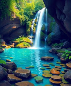 Waterfall Pool Paint Numbers