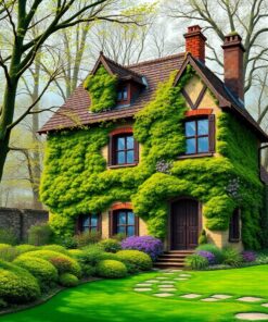 Realistic Mossy Estate Spring Paint By Numbers