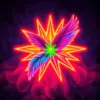 Realistic Neon Feathered Star Paint By Numbers