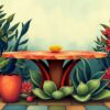 Realistic Nouveau Agave Table Paint By Numbers