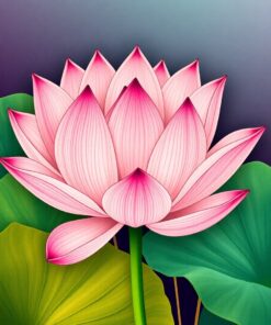 Lotus Fronds Paint Numbers