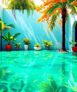 Realistic Oasis Emerald Pool Paint By Numbers