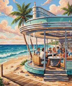 Realistic Ocean Breeze Diner Paint By Numbers