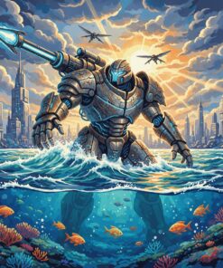 Realistic Ocean Defender Rises Paint By Numbers