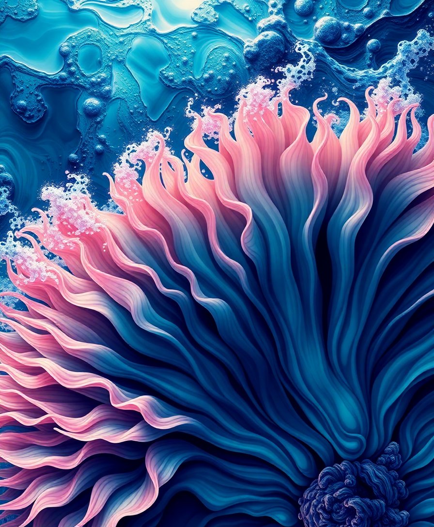 Realistic Ocean Fan Study Paint By Numbers Kit - Coastal Art completed