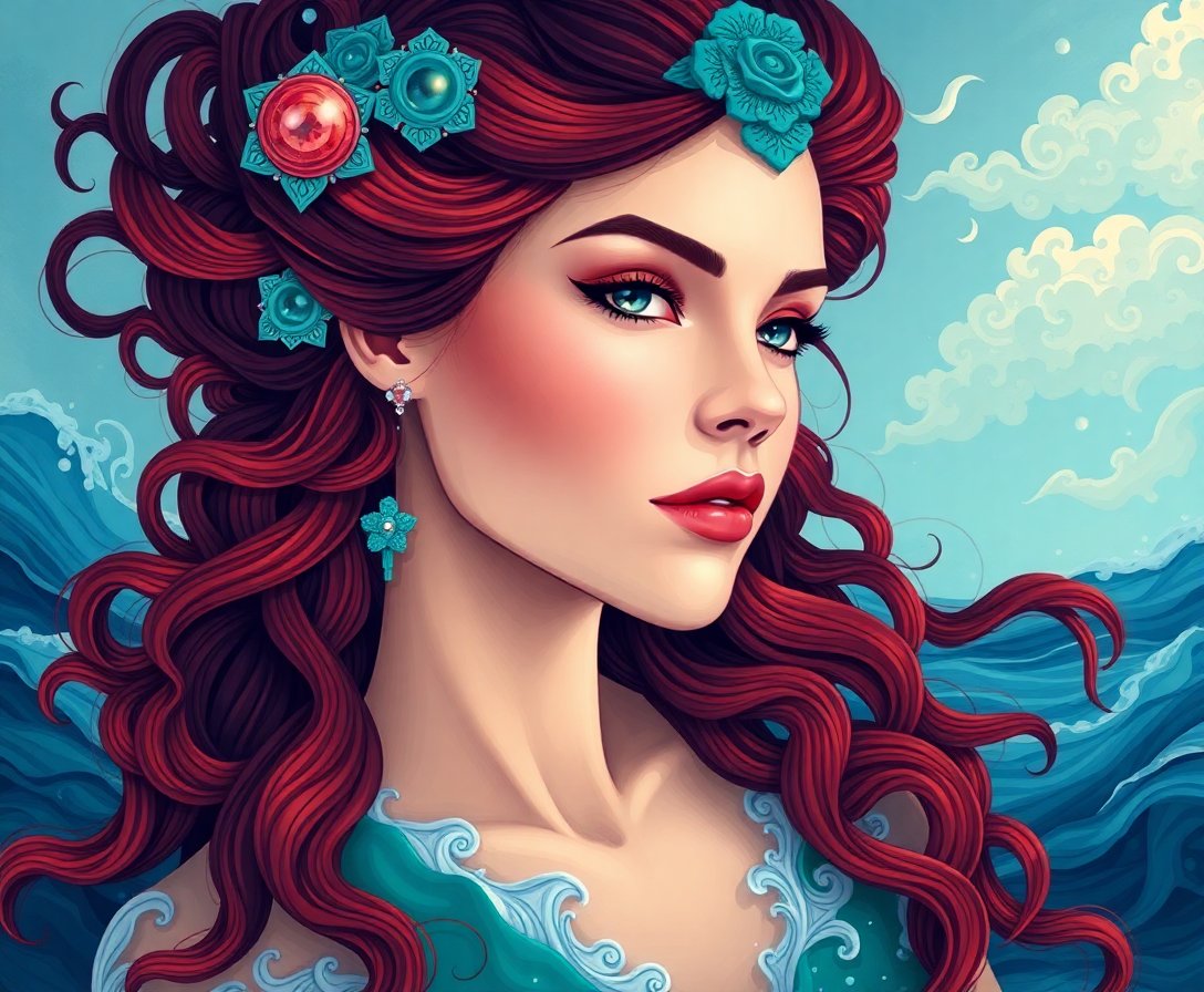 realistic-ocean-siren-portrait-paint-by-numbers-kit