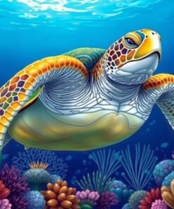 Realistic Ocean Turtle Cel Paint By Numbers