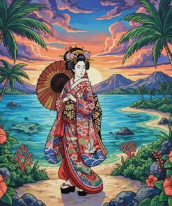 Realistic Oiran Island Stroll Paint By Numbers