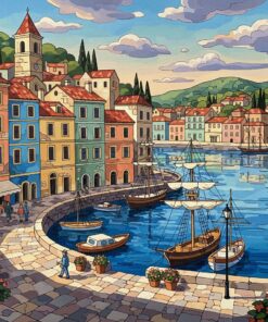 Realistic Old Port Architecture Paint By Numbers