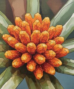 Realistic Orange Anther Macro Paint By Numbers