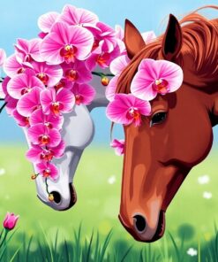 Realistic Orchid Grazing Steeds Paint By Numbers