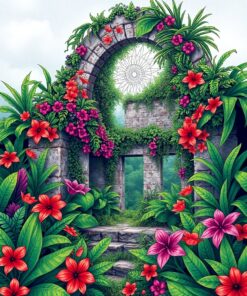 Floral Ruin Paint Numbers